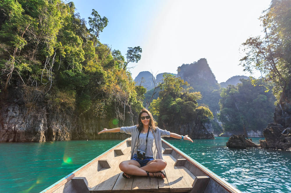 woman in canoe